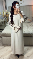 Bow Ties Sleeve Detail Tie Belt Dress