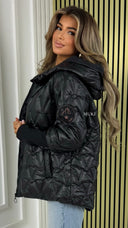 BY FARAH Capuchon Jacket V Design Rib Sleeves