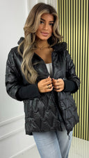 BY FARAH Capuchon Jacket V Design Rib Sleeves