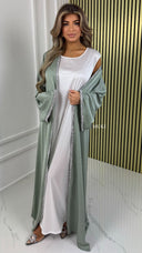 BY FARAH Diamond Tie Belt Satin Kimono WITHOUT Underdress