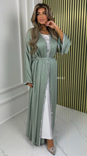 BY FARAH Diamond Tie Belt Satin Kimono WITHOUT Underdress