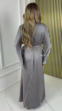 BY FARAH Diamond Tie Belt Satin Kimono WITHOUT Underdress