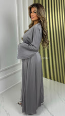 BY FARAH Diamond Tie Belt Satin Kimono WITHOUT Underdress