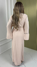 BY FARAH Essential Tie Belt Crepe Kimono + Underdress