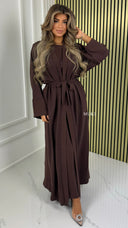 BY FARAH Essential Tie Belt Crepe Kimono + Underdress