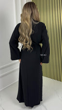 BY FARAH Essential Tie Belt Crepe Kimono + Underdress
