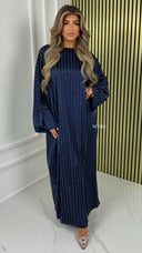 BY FARAH Oversized Fully Strass Dress Button Sleeve