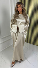 BY FARAH Oversized Fully Strass Dress Button Sleeve