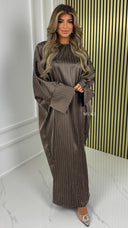 BY FARAH Oversized Fully Strass Dress Button Sleeve