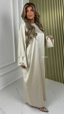 BY FARAH Oversized Fully Strass Dress Button Sleeve
