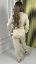 BY FARAH Premium Knit Tie Belt Set Golden Button Details