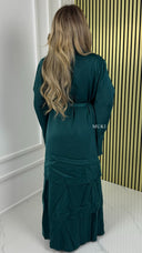 BY FARAH Premium Tie Belt Pleated Dress