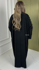 BY FARAH Satin Oversized Kimono Embroidered Butterfly Detail