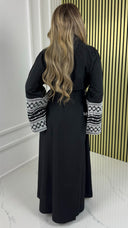 BY FARAH Tie Belt Linenstyle Kimono Embroidery Sleeve Detail