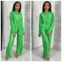 Glossy Zigzag Blouse Set