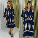 V Neck Print Dress