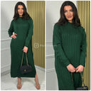 Cable Stripe Dress Splits CLD-586