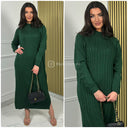 Cable Stripe Dress Splits CLD-586
