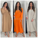 Soft Cheesecloth V Neck Dress