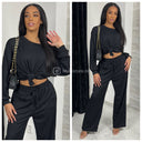 Long Sleeve Cheesecloth Wide Leg Oversized Set