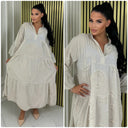 Collar Embroidery Pleated Dress
