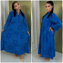 Collar Embroidery Pleated Dress