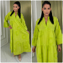 Collar Embroidery Pleated Dress