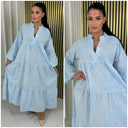 Collar Embroidery Pleated Dress