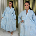 Collar Embroidery Pleated Dress