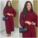 Thick Ribbed Oversized Round Neck Maxi Corduroy