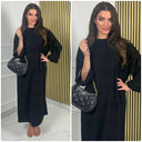 Thick Ribbed Oversized Round Neck Maxi Corduroy