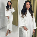 Thick Ribbed Oversized Round Neck Maxi Corduroy