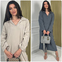 Kies uit de afgeprijsde optie van de corduroy v-hals jurk. Koop je high fashion kleding voor dames in Rotterdam.
