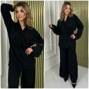 Croco Wrapped Tie Belt Wide Leg Set