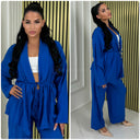 Croco Wrapped Tie Belt Wide Leg Set