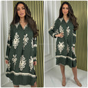 V Neck Print Dress