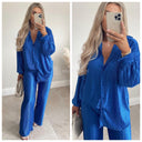 Glossy Zigzag Blouse Set