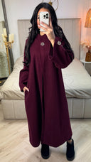 Double Golden Buttons Sleeve Detail Split Maxi Coat