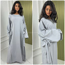 Double Tie Belt Sides Oversized Basic Dress