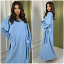 Double Tie Belt Sides Oversized Basic Dress
