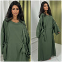 Double Tie Belt Sides Oversized Basic Dress