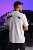 Dutch Angels Broken Red Rose White Oversized T-shirt