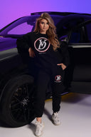 Dutch Angels Round Chenille Embroidery Black Tracksuit