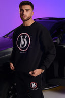 Dutch Angels Round Chenille Embroidery Black Tracksuit