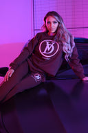 Dutch Angels Round Chenille Embroidery Brown Tracksuit
