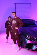 Dutch Angels Round Chenille Embroidery Brown Tracksuit