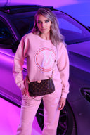 Dutch Angels Round Chenille Embroidery Pink Tracksuit