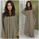 Zipper Abaya Golden Seam Detail