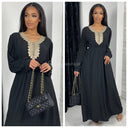 Embroidered Maxi Tie Belt Ruffle Sleeves