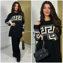 Famous Print Wide Leg Set CLD-607